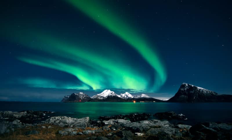 northern lights on Alaskan cruise