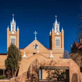 san filipe church in old town text says albuquerque