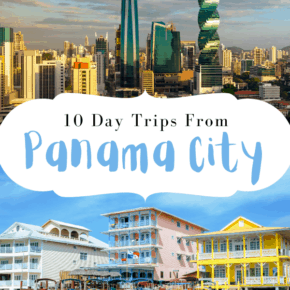 Panama city aerial text says 10 day trips from panama city