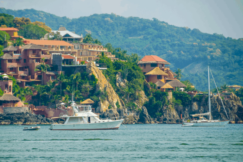 Sunset on the ocean side town of Zihuatanejo
