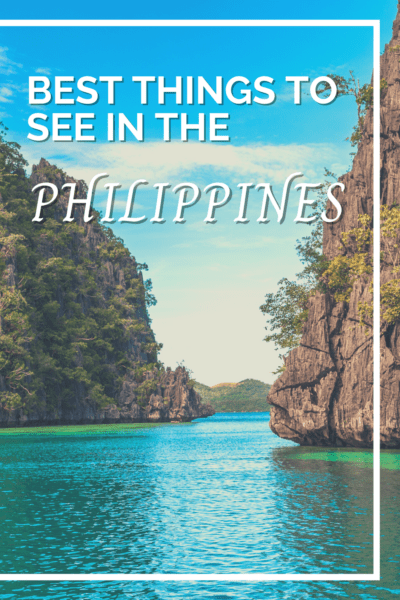 mountainous lagoon text says best things to see in the philippines