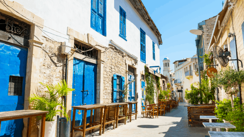 old town street in Limassol Cyprus