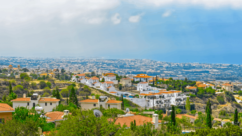 You'll pass a lot of modern villas like these during your Cyprus road trip