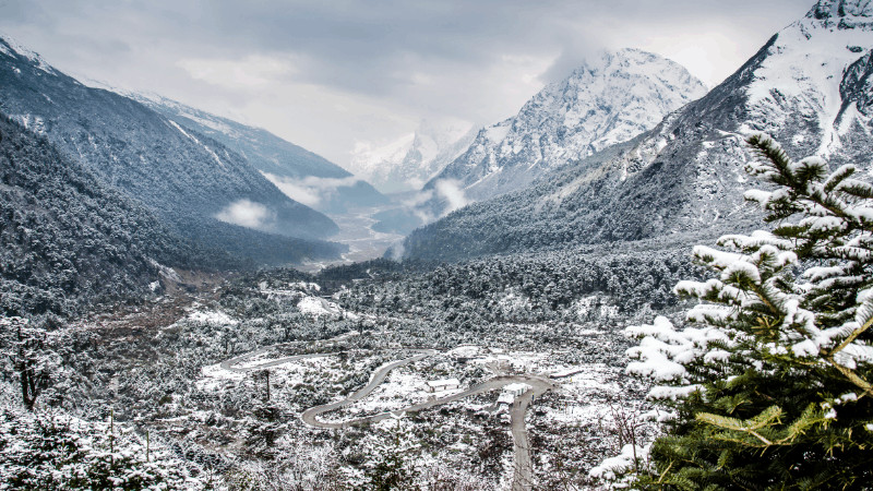 Yumthang valley in India during November located in the state of sikkim india