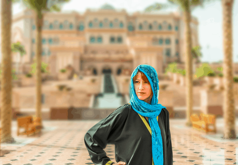 woman wearing head scarf in UAE