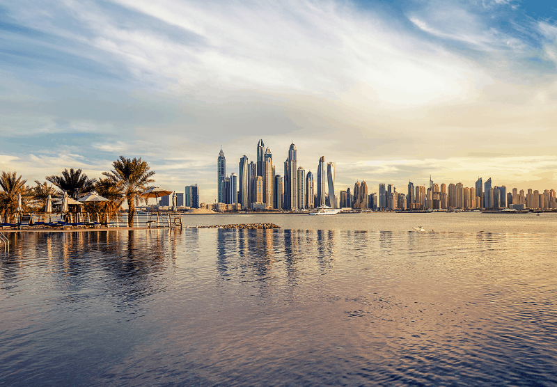 skyline in UAE