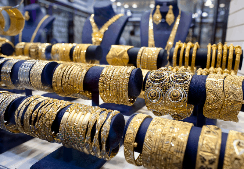 display of gold in UAE souk