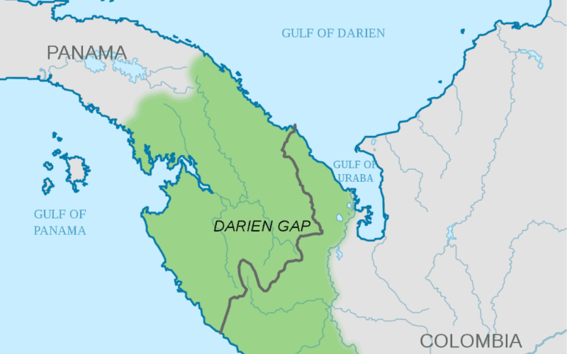 Map of the Darien Gap