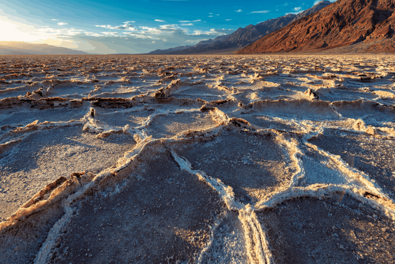 Parched sandy ground in Death Valley