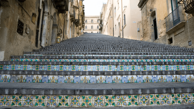 tiled staircase in Caltagirone Sicily Italy