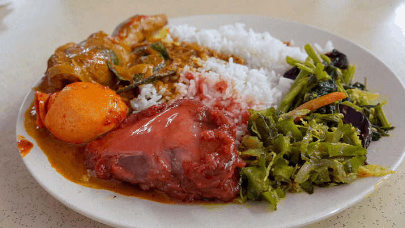 nasi kandar rice and accompaniments 