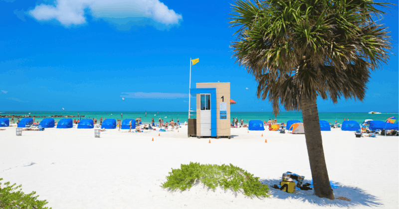 White sand beach in Florida