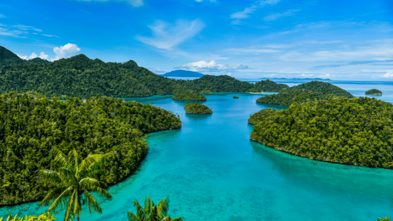 Indonesian islands and aqua water