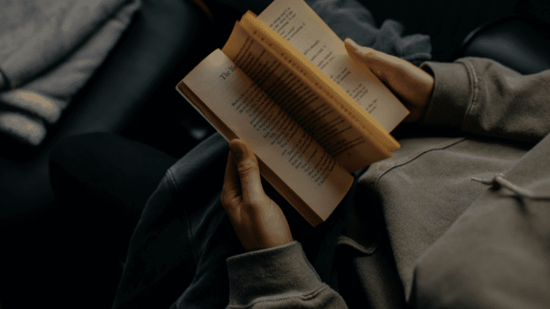 Reading a book