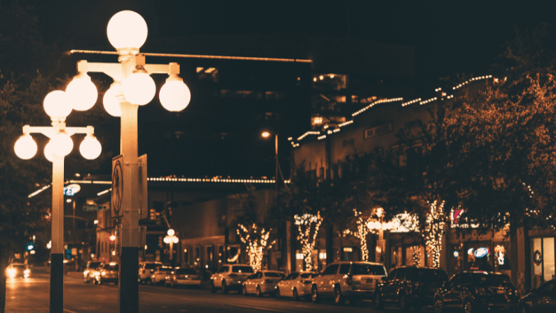 The Pueblo after dark, another of the reasons to visit Tulum: the nightlife