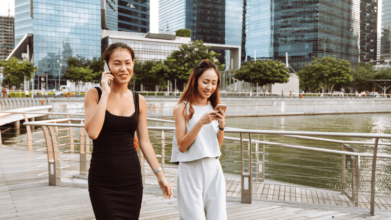 women on the phone in Singapore