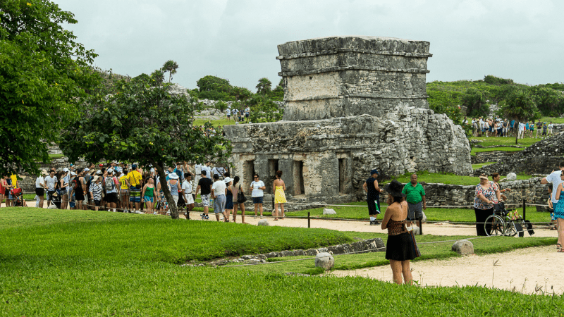 Tops among what to do in Tulum Mexico: visit the ruins, an archaeological site and tourist attraction
