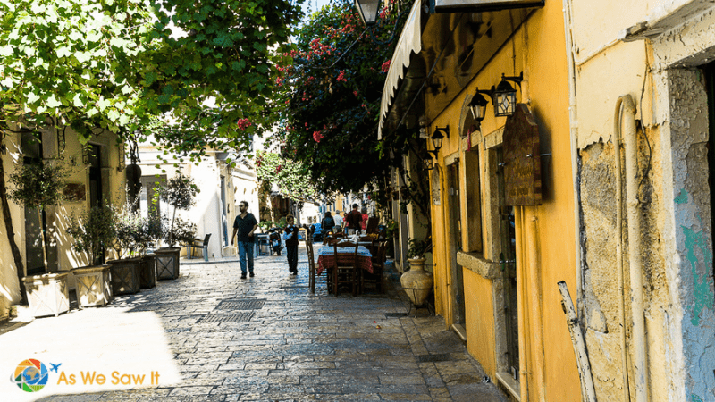 Old city street polished smooth by centuries of feet