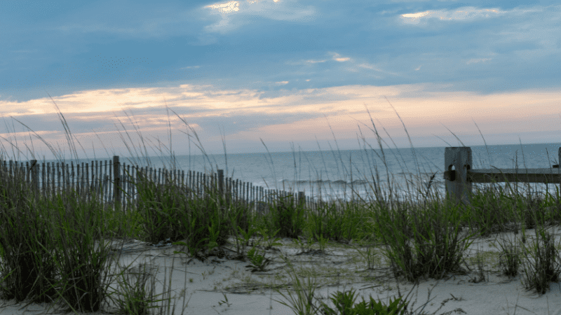 sandy beach in Surf City on the Jersey Shore