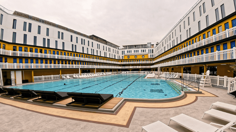 Public pool in Paris - one of the more unusual things to do in Paris France