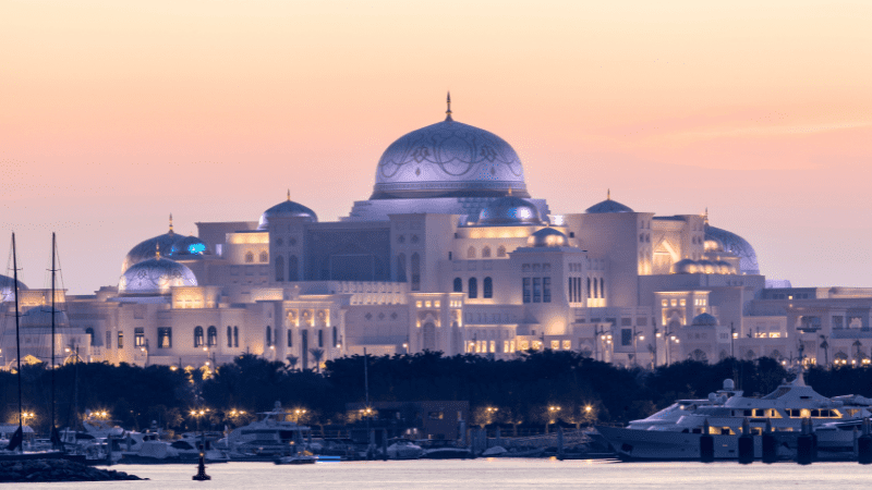 Qasr Al Watan at sunset