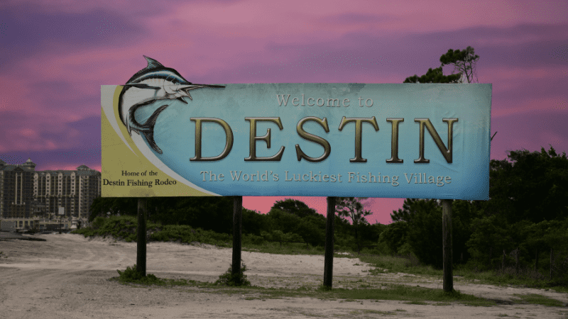 DEstin Florida sign. One of the best spring break destinations in Florida