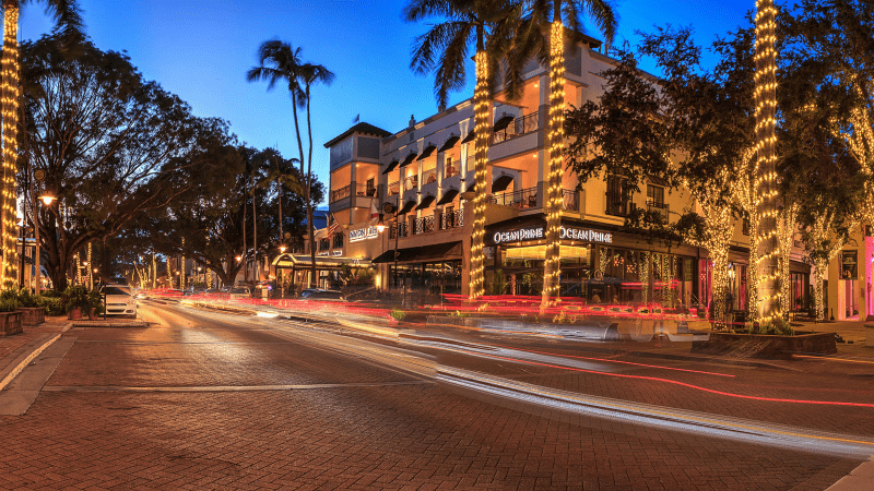 ships on a street in Naples Florida