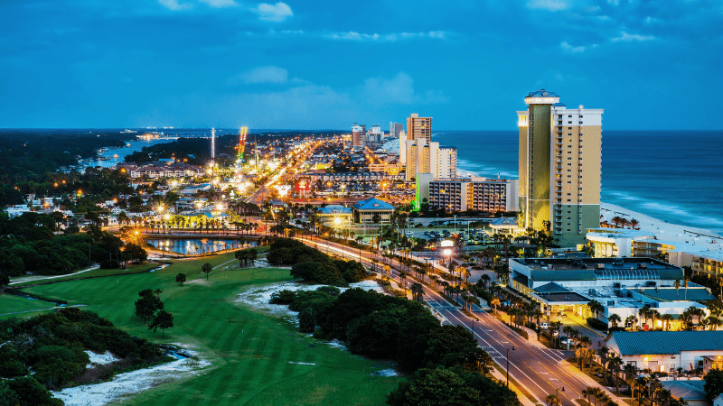 Aerial view of Panama City Beach