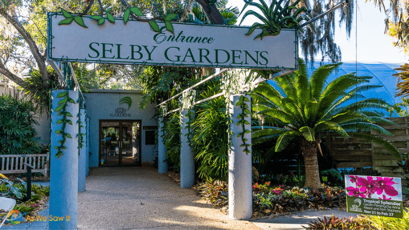 Entry to Selby Gardens in Sarasota floridaF