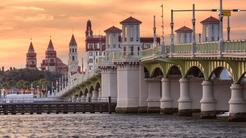 bridge and buildings in Saint Augustine Florida