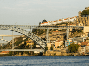 The Dom Luís I Bridge, an arched steel Bridge in Porto