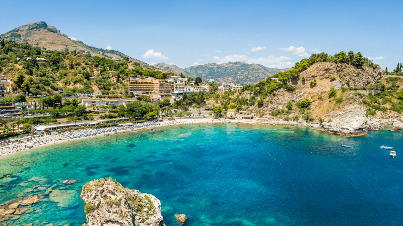 beach on isola bella sicily