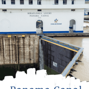 Miraflores Locks office. Text overlay says "Panama Canal travel guide."