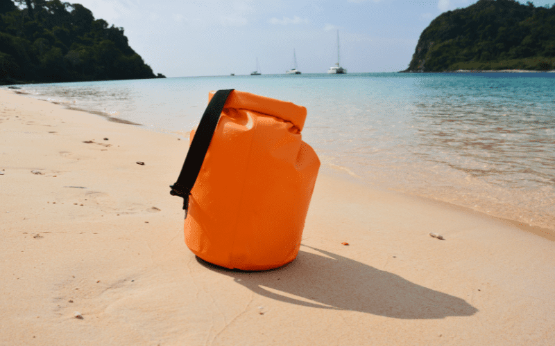 dry bag on a beach