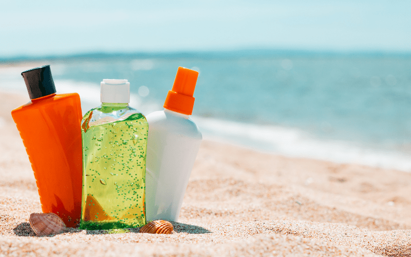 toiletries at the beach