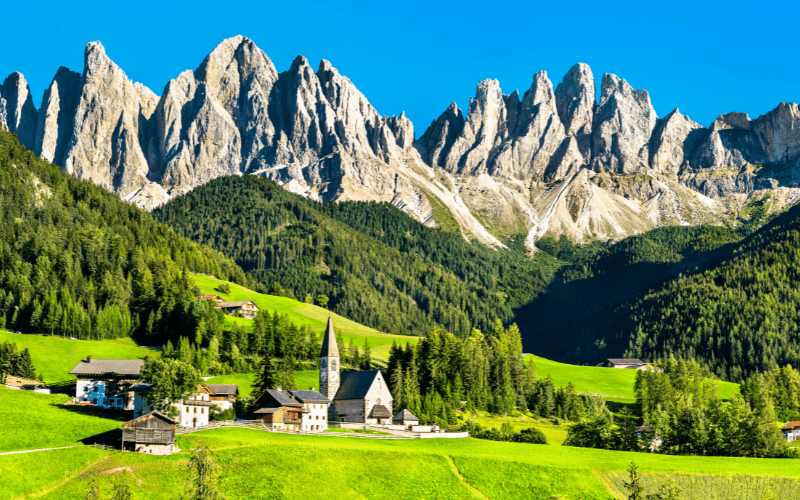 Santa Maddalena village in northern Italy