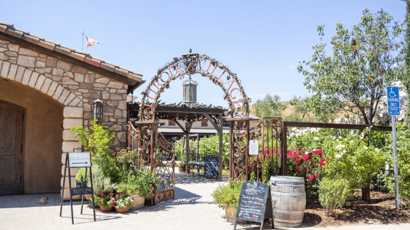 Entrance to Europa Village Winery in Temecula Valley CA