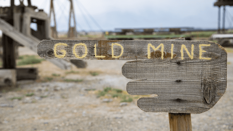 sign for a gold mine in western USA