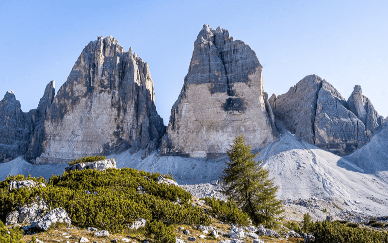 Three rocks of Tre Cime di Lavaredo