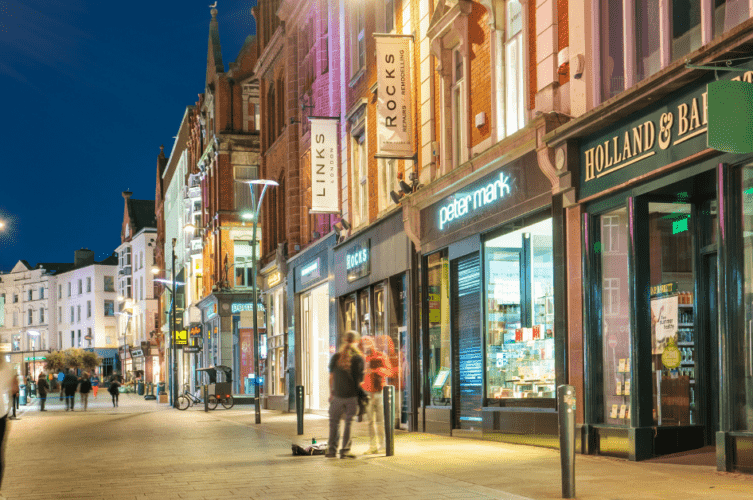 Grafton Street dublin at twilight