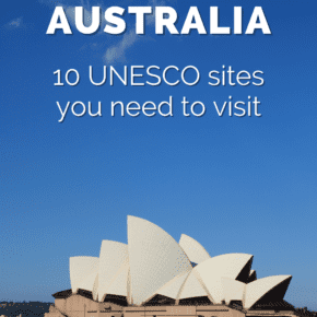 Sydney Opera House. Text overlay says "Australia 10 UNESCO sites you need to visit"