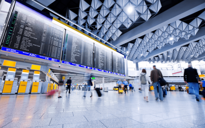 empty airport departure terminal