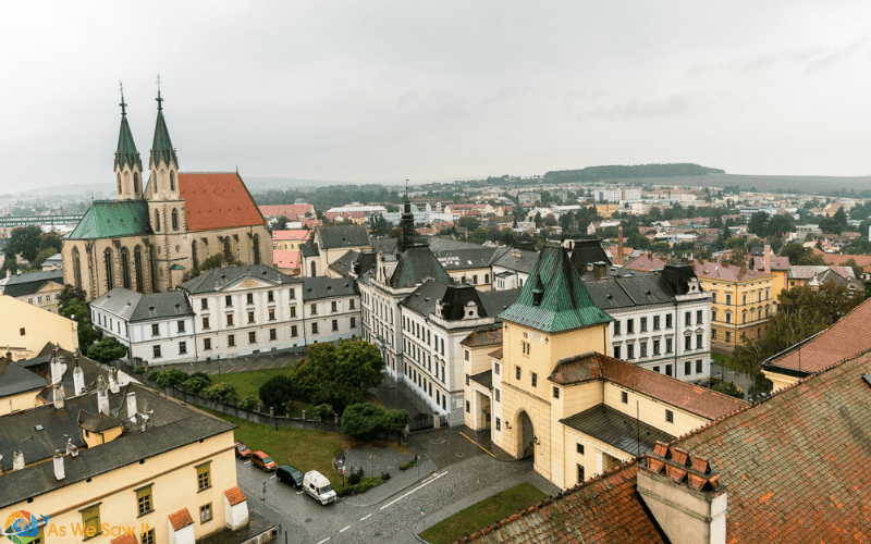  Bishop's Palace and the rooftops of Kromeriz