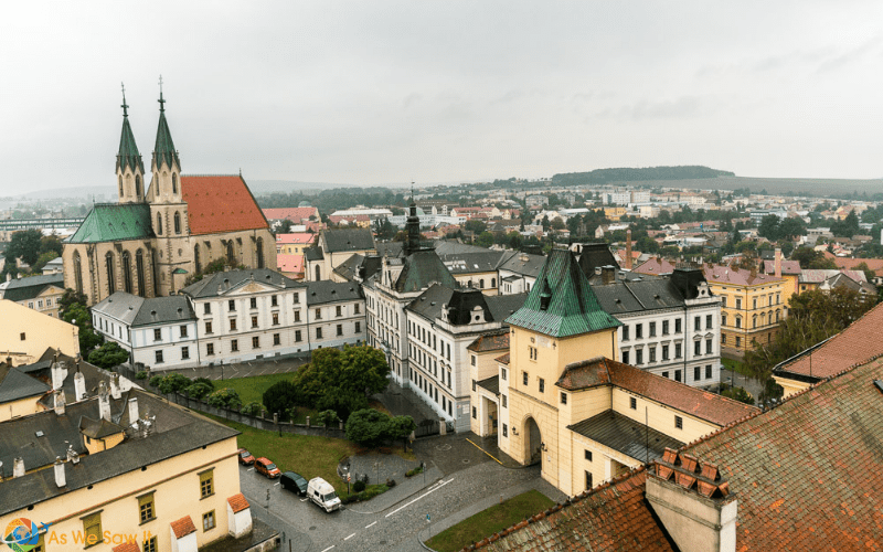 Bishop's Palace and the rooftops of Kromeriz