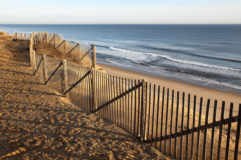 beach and fence in Cape Cod Massachusetts