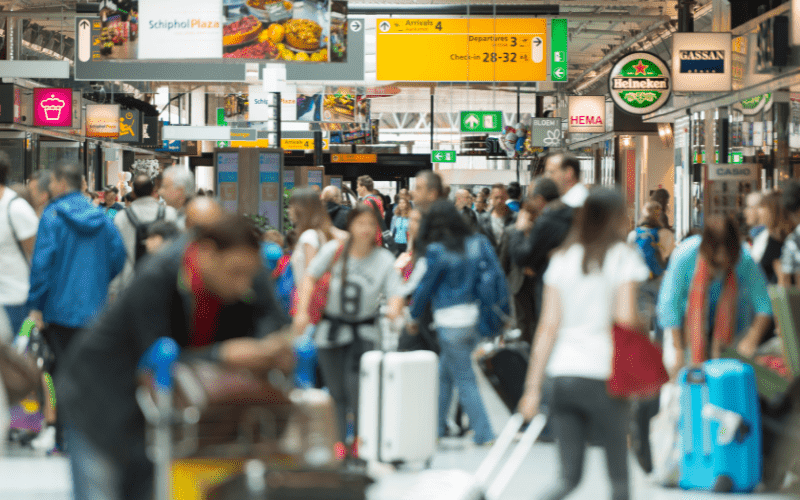 People in a crowded airport