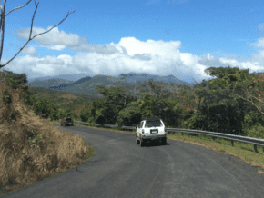 cars driving in Panama on the Pan American Highway