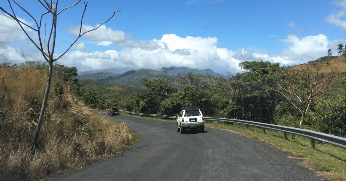 cars driving in Panama on the Pan American Highway