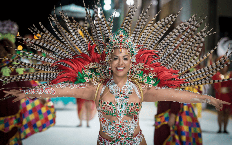 woman derssed up for Carnival in Rio de Janrio Brazil