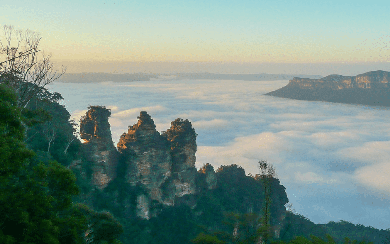 Three Sisters, a rock formation in the Blue Mountains near Katoomba. One of the top UNESCO sites in Australia